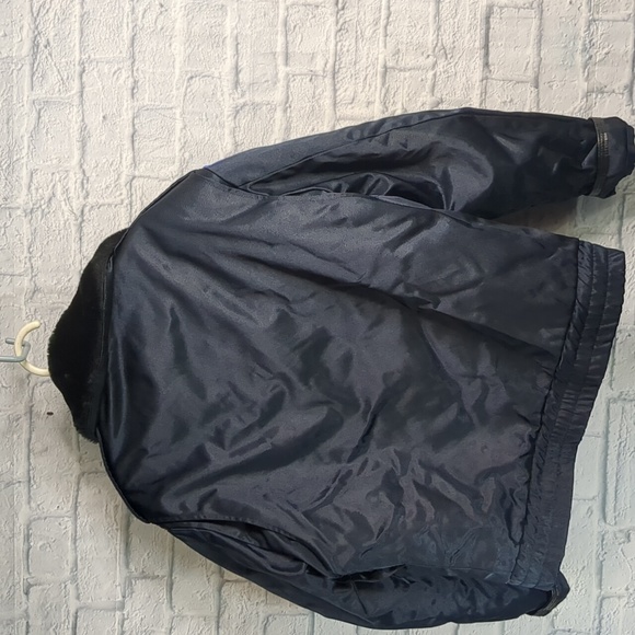 Vintage Police Jacket Men's Fits 46R 80s Bomber Fur Collared Lined Uniform Blue - Picture 9 of 10